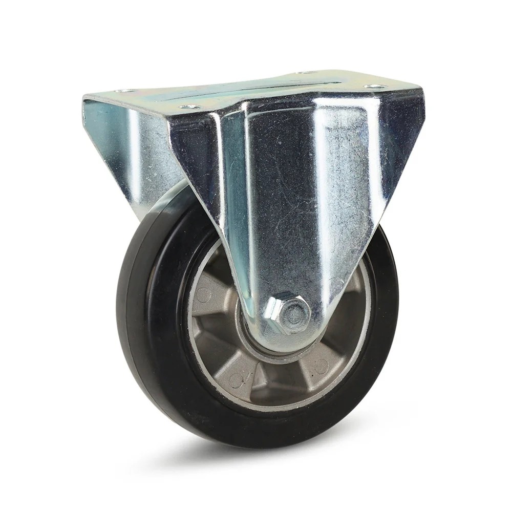 Bokwiel zwart rubber elastisch - 150mm - 330kg draagkracht Bokwiel zwart rubber elastisch - 150mm - 330kg draagkracht