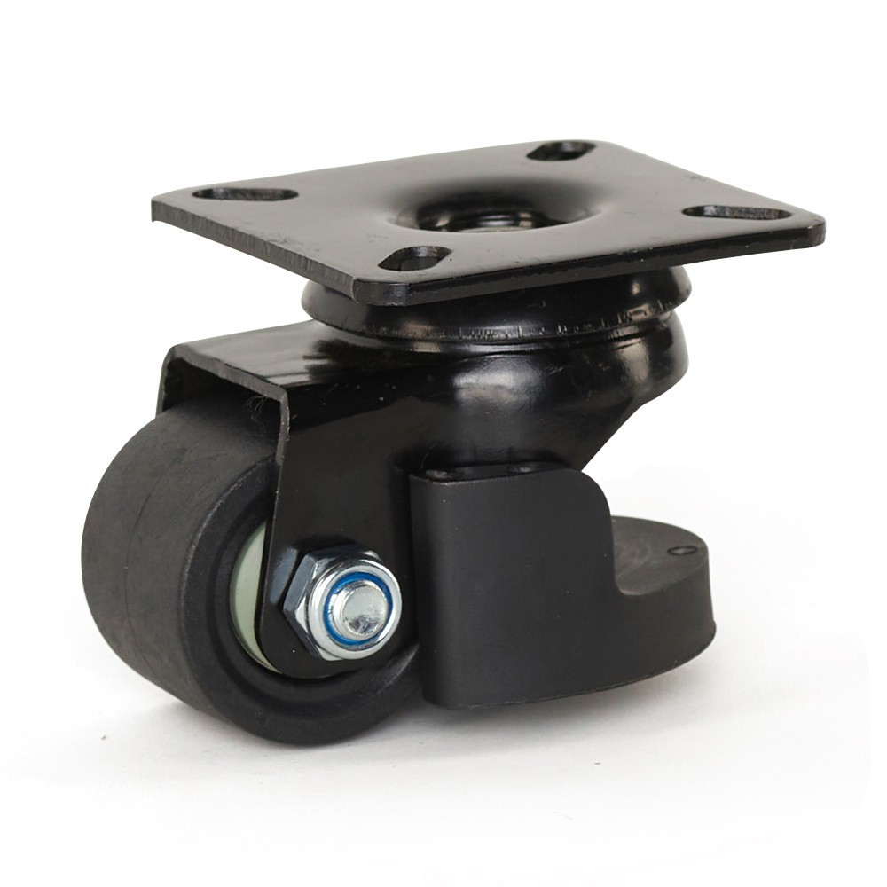 Zwart nylon zwaarlast zwenkwiel met topplaat - 50mm - 150kg Zwart nylon zwaarlast zwenkwiel met topplaat - 50mm - 150kg