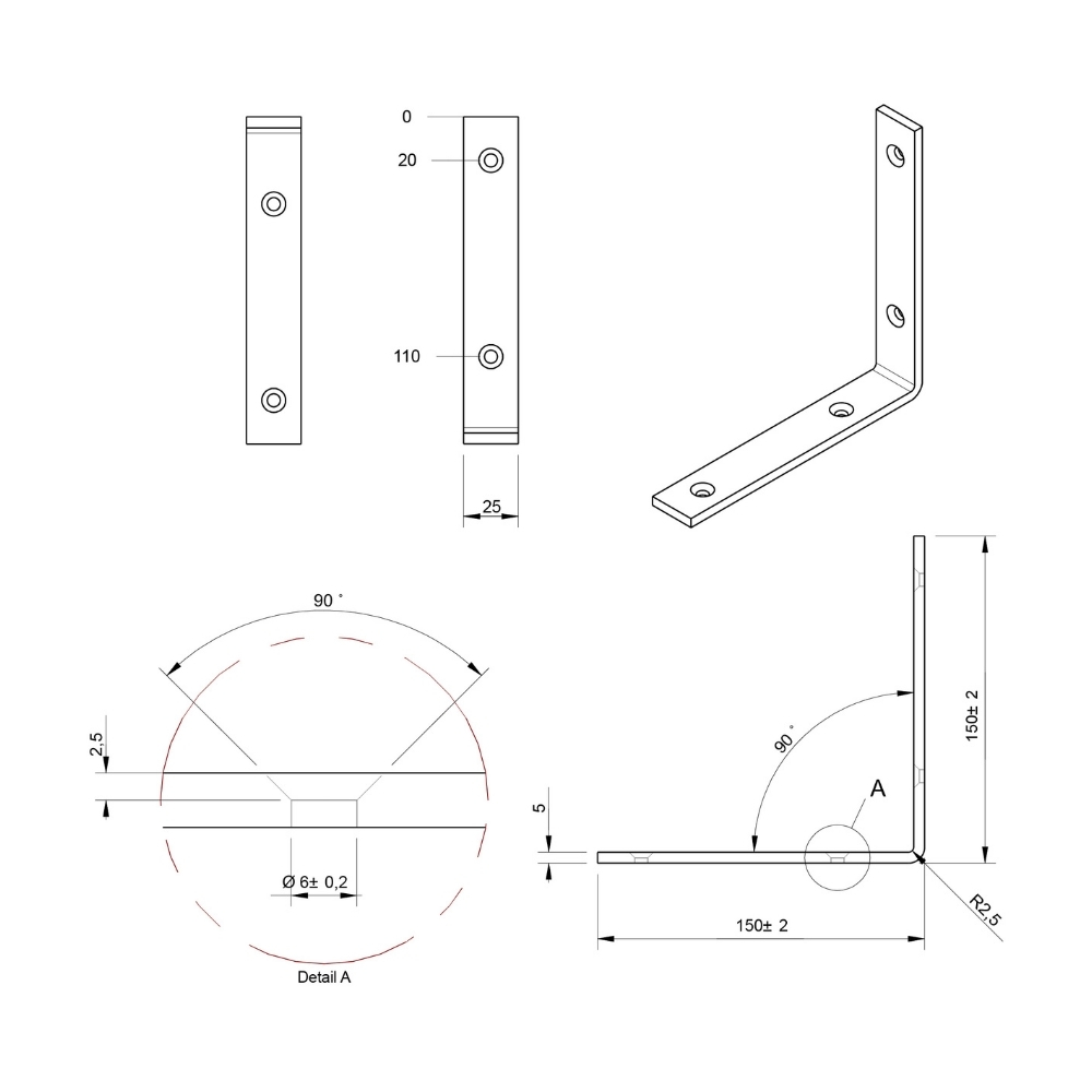 Drempelhoek 150 mm verzinkt | FixMasters Drempelhoek 150 mm verzinkt | FixMasters