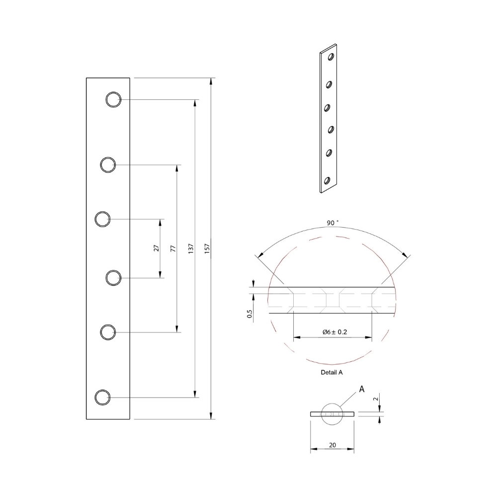 Koppelplaat 20 x 160 x 2 mm verzinkt | FixMasters