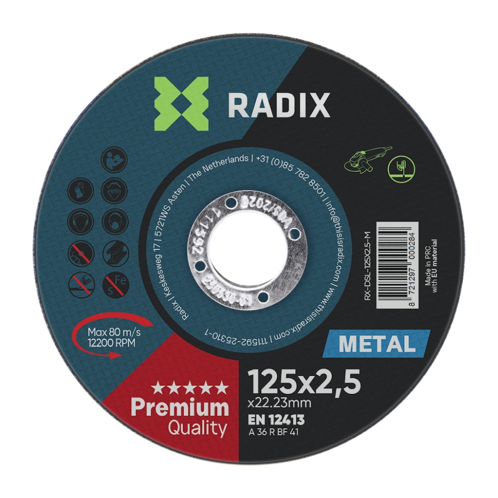 Radix - Doorslijpschijf - Metaal - 125 x 2,5 x 22,23 mm