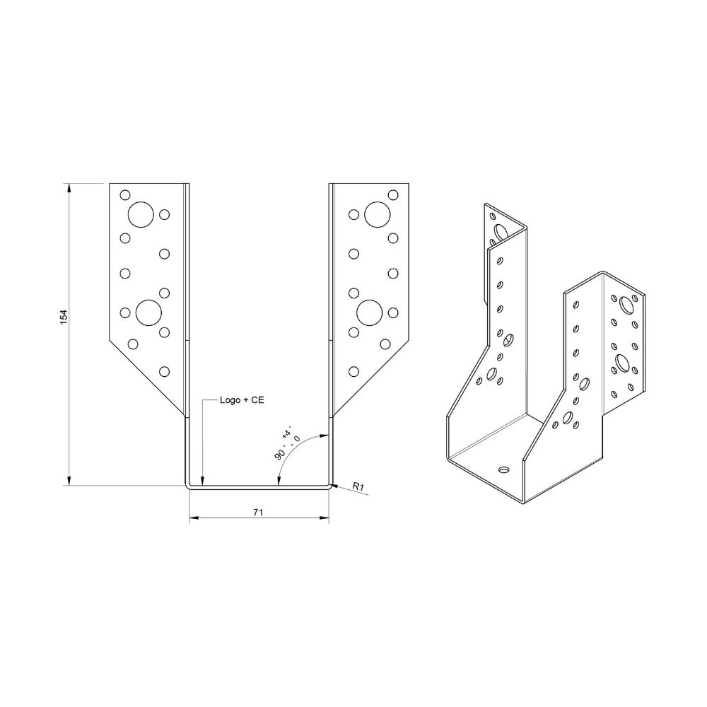 Raveeldrager zwaar 380/71 x 154 mm | FixMasters