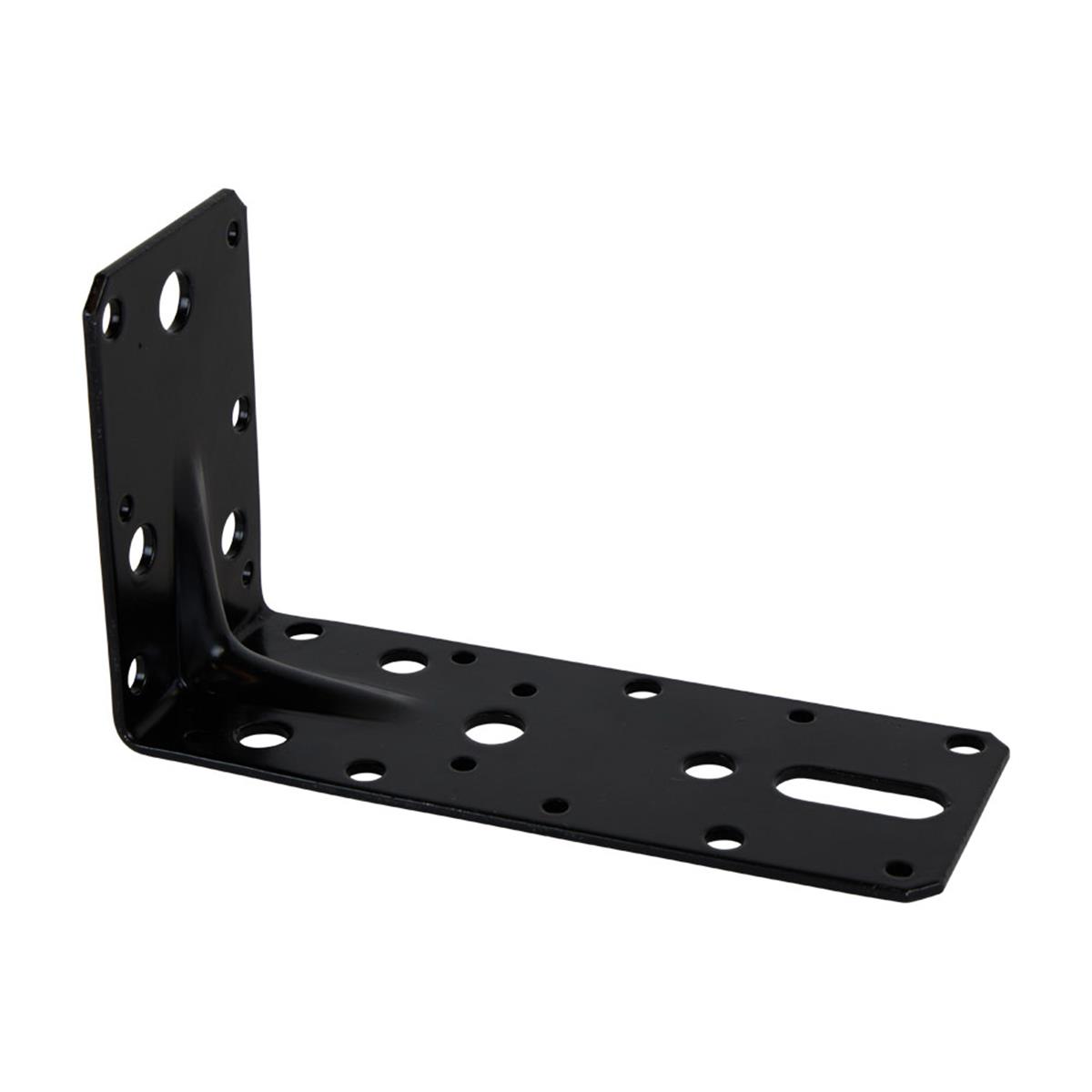 Hoekanker met Rilprofiel - 150 x 90 x 60 x 2.5 mm - Zwart gecoat