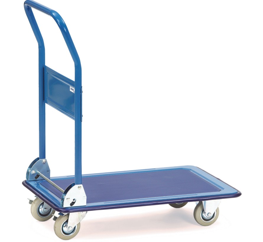 Fetra magazijnwagen laadvlak 750 x 480 mm - 150kg - klapbare duwbeugel