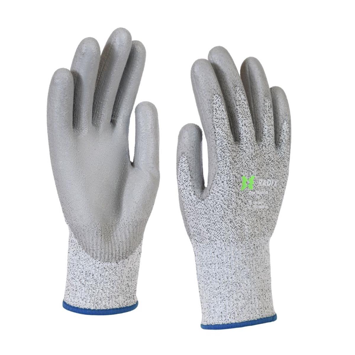 Radix CutMaster - Snijbestendige werkhandschoenen - PU Coating - Grijs - M11 / XXL Radix CutMaster - Snijbestendige werkhandschoenen - PU Coating - Grijs - M11 / XXL