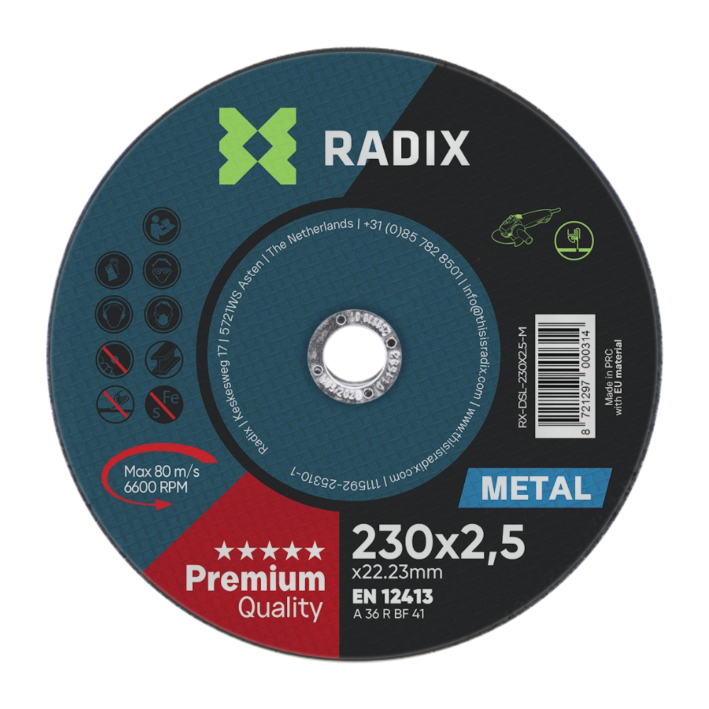 Radix - Doorslijpschijf - Metaal - 230 x 2,5 x 22,23 mm - Premium
