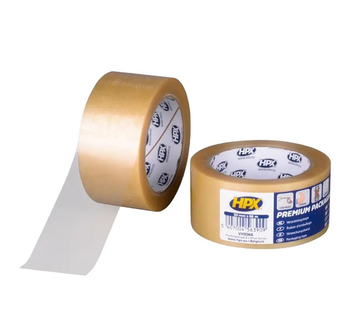 HPX Premium Verpakkingstape Transparant 50mm x 66m