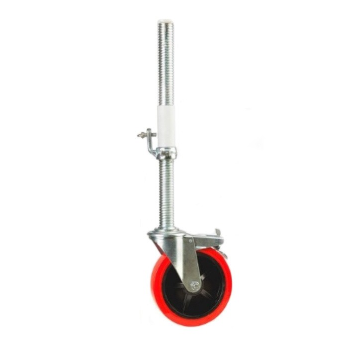 PU steigerwiel 200mm met stalen spindel 38mm - 300kg draagvermogen