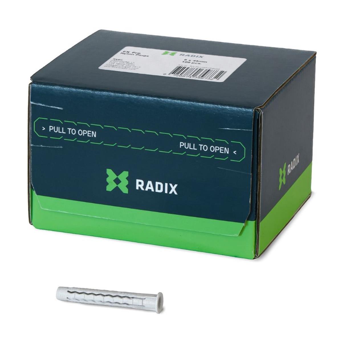 Radix fx Pro nylon pluggen 6 x 45mm | FixMasters Radix fx Pro nylon pluggen 6 x 45mm | FixMasters