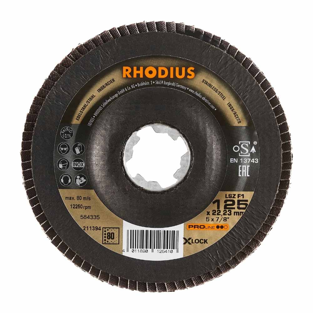 Rhodius Lamellenschijf Pro 125mm K80 X-Lock LSZ F1