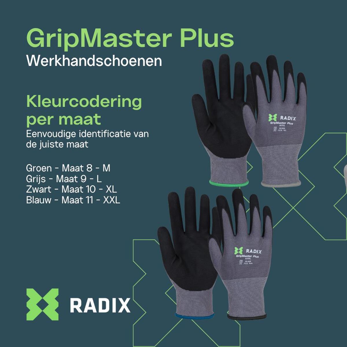 Radix gripmaster Plus werkhandschoenen nitril micro foam | FixMasters