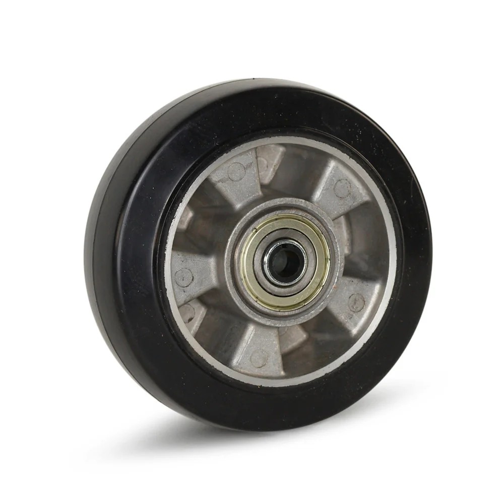 Elastisch rubber wiel zwart - Ø150mm - 330kg draagkracht Elastisch rubber wiel zwart - Ø150mm - 330kg draagkracht