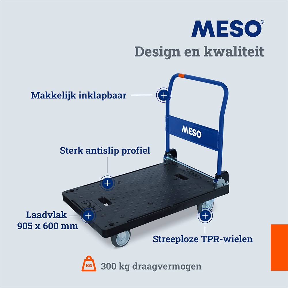MESO inklapbare plateauwagen transportwagen 300 kg | FixMasters MESO inklapbare plateauwagen transportwagen 300 kg | FixMasters