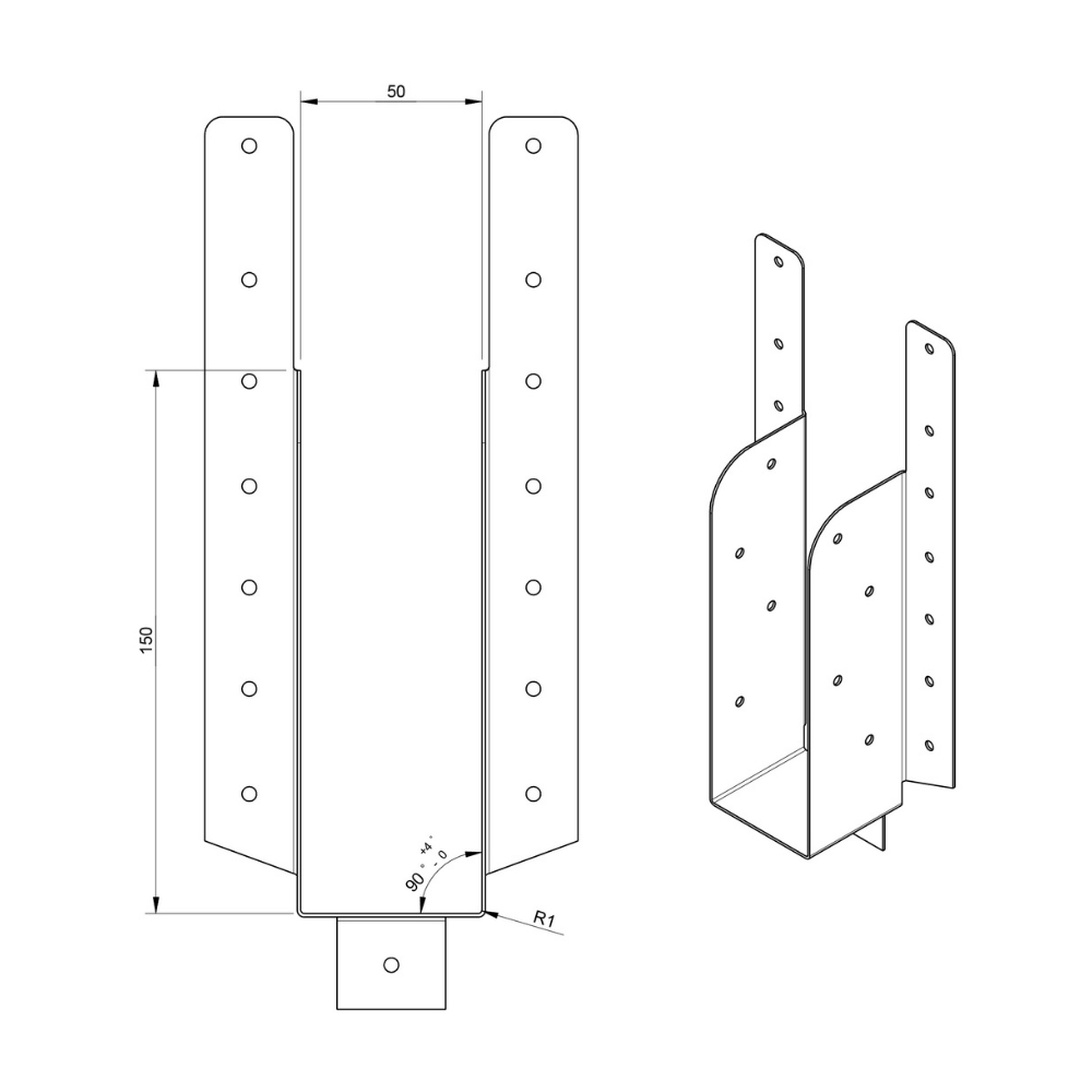 Raveeldrager met strip 225/50 x 150 mm | FixMasters Raveeldrager met strip 225/50 x 150 mm | FixMasters
