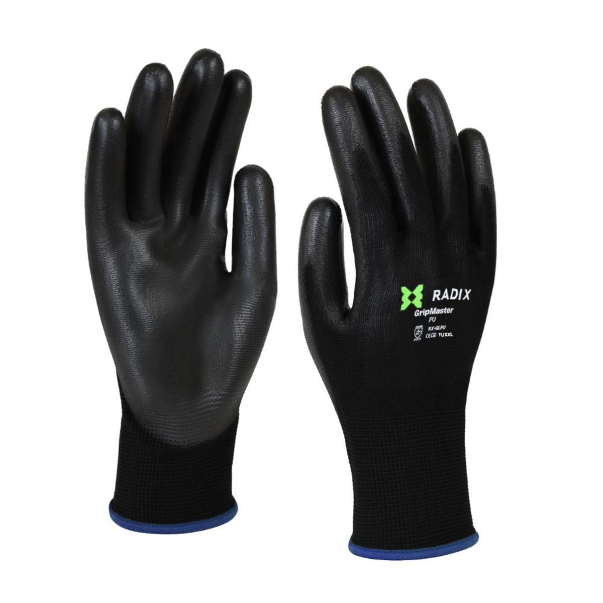 Radix GripMaster - Werkhandschoenen - PU Black - M11 / XXL Radix GripMaster - Werkhandschoenen - PU Black - M11 / XXL