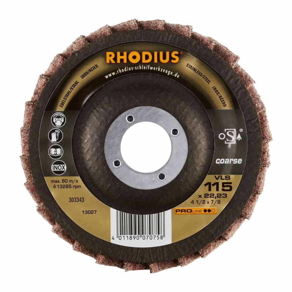 Rhodius - Vlieslamellenschijf - Coarse - Pro - 115 x 22,23 mm - VLS Rhodius - Vlieslamellenschijf - Coarse - Pro - 115 x 22,23 mm - VLS