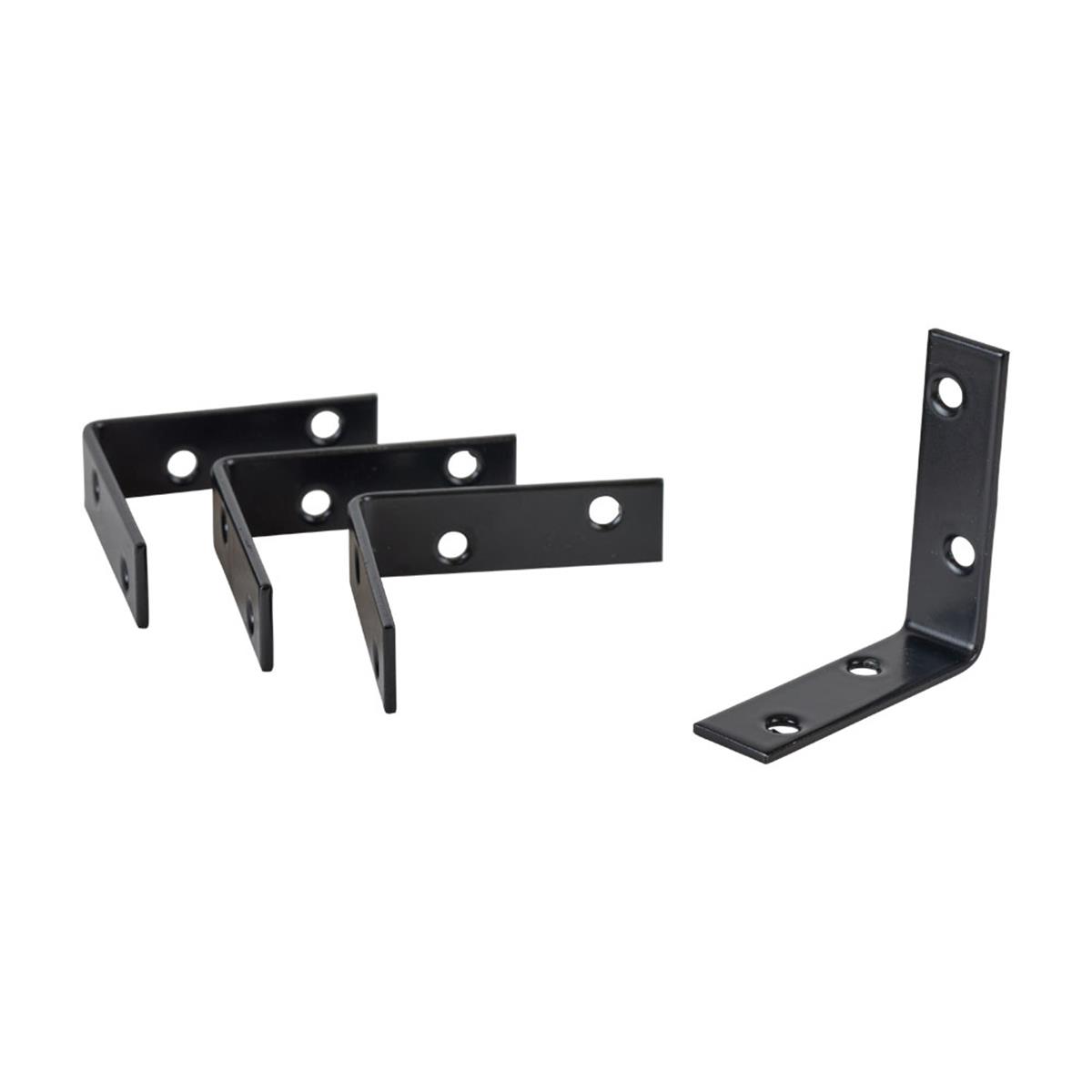 Stoelhoek 55mm zwart gecoat - 4 stuks per verpakking Stoelhoek 55mm zwart gecoat - 4 stuks per verpakking