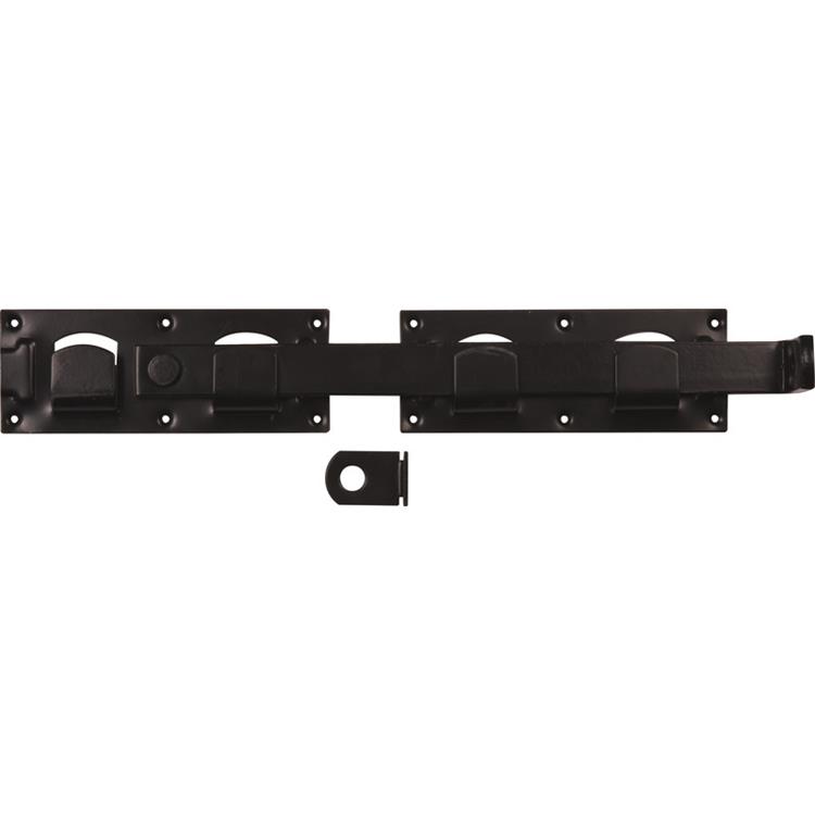 Tuinhek overslaggrendel 430mm - Zwart gepoedercoat (per stuk) Tuinhek overslaggrendel 430mm - Zwart gepoedercoat (per stuk)