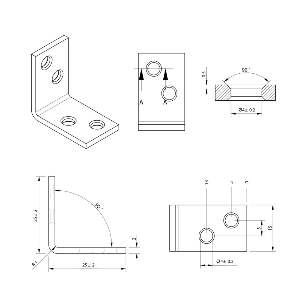 Stoelhoek 25 mm zwart | FixMasters Stoelhoek 25 mm zwart | FixMasters