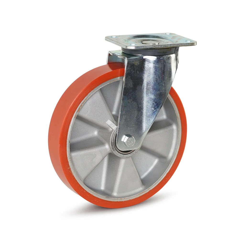PU zwaarlast zwenkwiel met topplaat - 250mm - 800kg PU zwaarlast zwenkwiel met topplaat - 250mm - 800kg