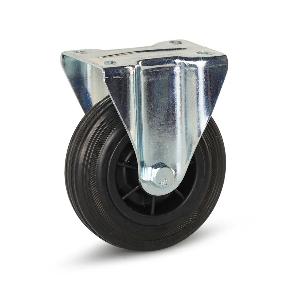 Rubber bokwiel 125mm - 90kg draagkracht
