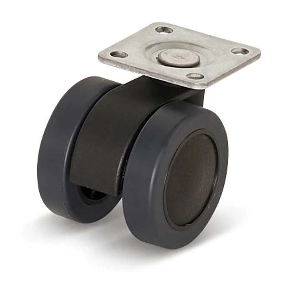 Premium meubelwiel, 42mm, PU met topplaat 36,5x36,5mm Premium meubelwiel, 42mm, PU met topplaat 36,5x36,5mm