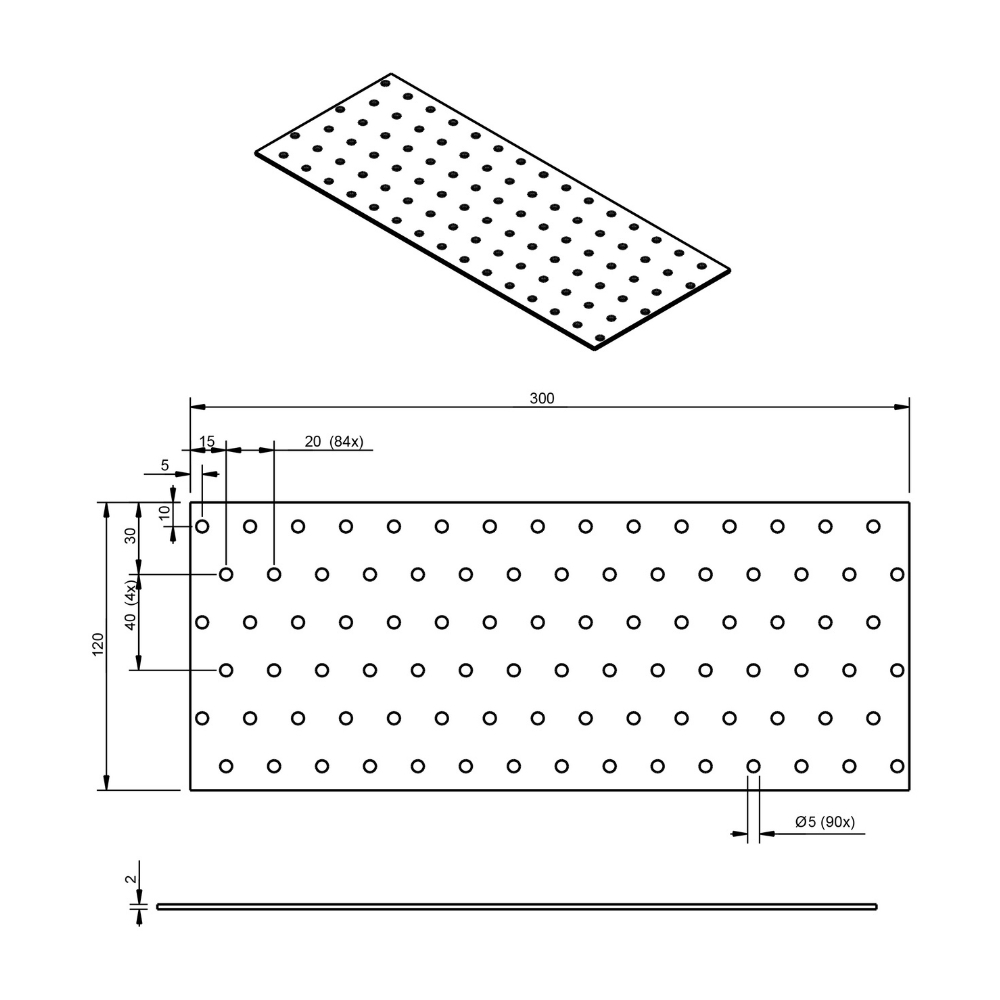 Koppelplaat 120 x 300 x 2 mm verzinkt | FixMasters
