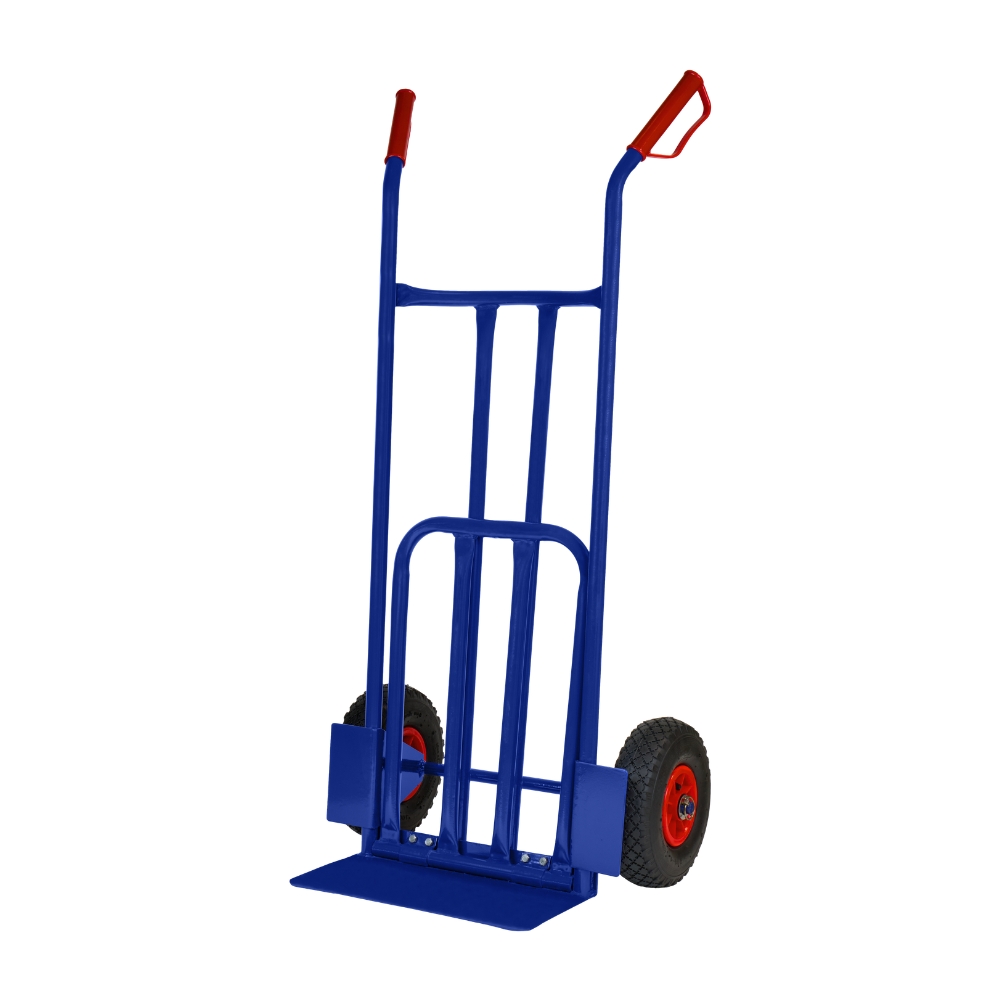 Blauwe Steekwagen met Klep - 200kg Draagvermogen - Luchtbanden Blauwe Steekwagen met Klep - 200kg Draagvermogen - Luchtbanden
